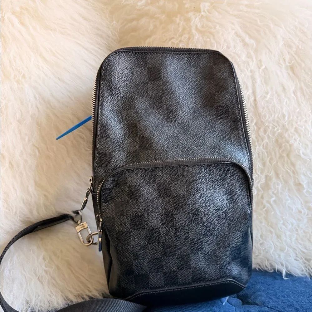 LOUIS VUITTON Avenue Sling Bag Damier Graphite Backpack shoulder